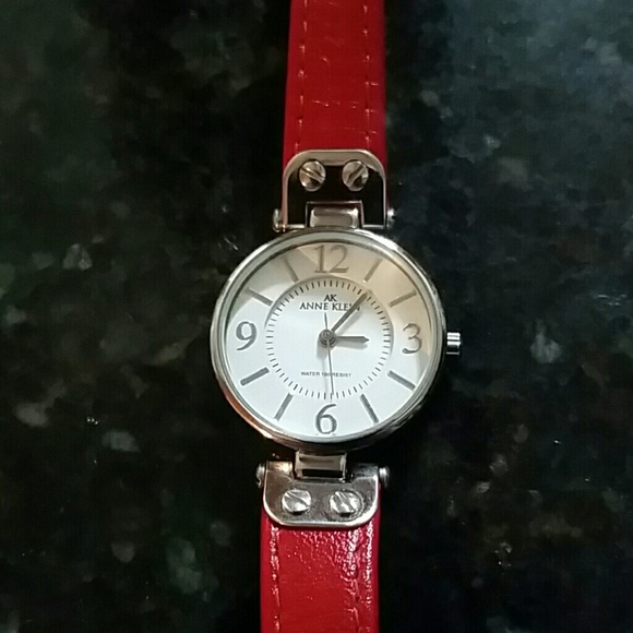 Anne Klein Accessories - Ann Klein red leather band wrist watch